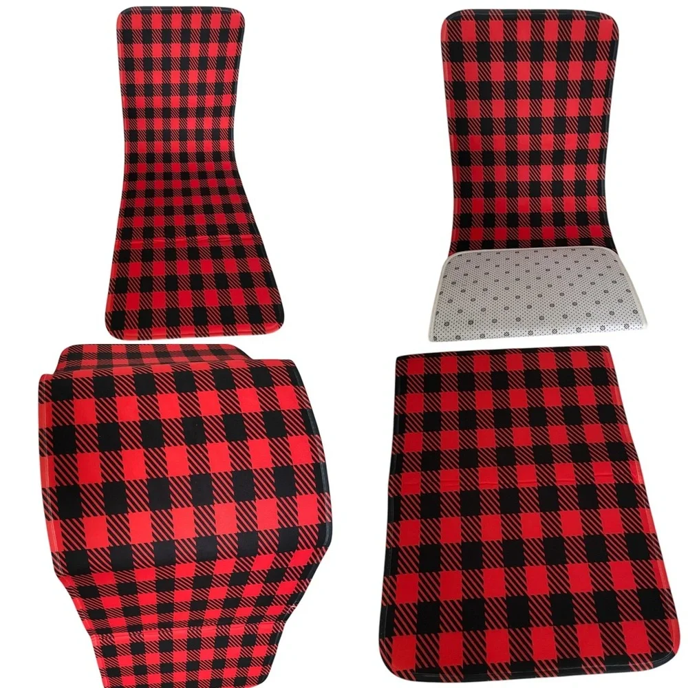 Red and Black Plaid Padded Large Table Runner
